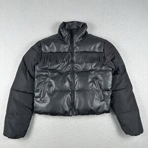 Stella McCartney Quilted Puffer Jacket Kids 12 Years Black Fringe Insulated